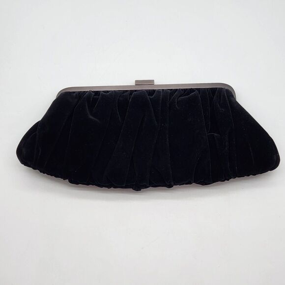 Vintage Y2K Convertible Evening Bag Elegant Chic Black Velvet Clutch Party Event - Picture 3 of 12